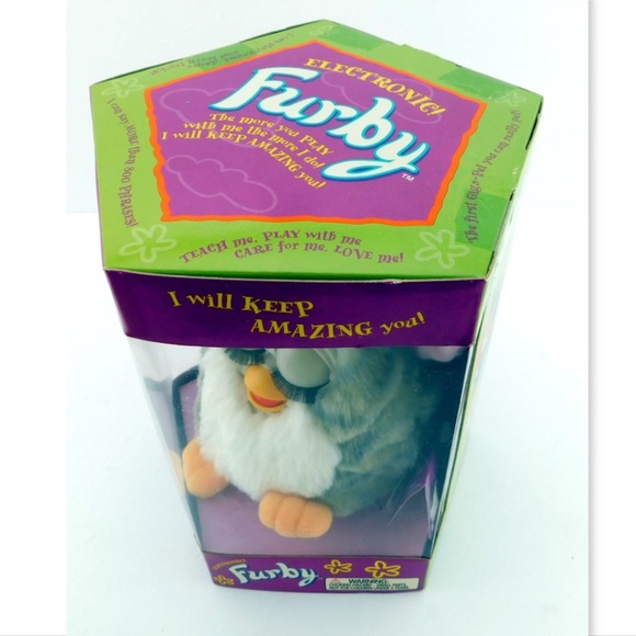 New Gray FURBY 1998 Pink Ears White Belly 70-800 - Picture 5 of 6